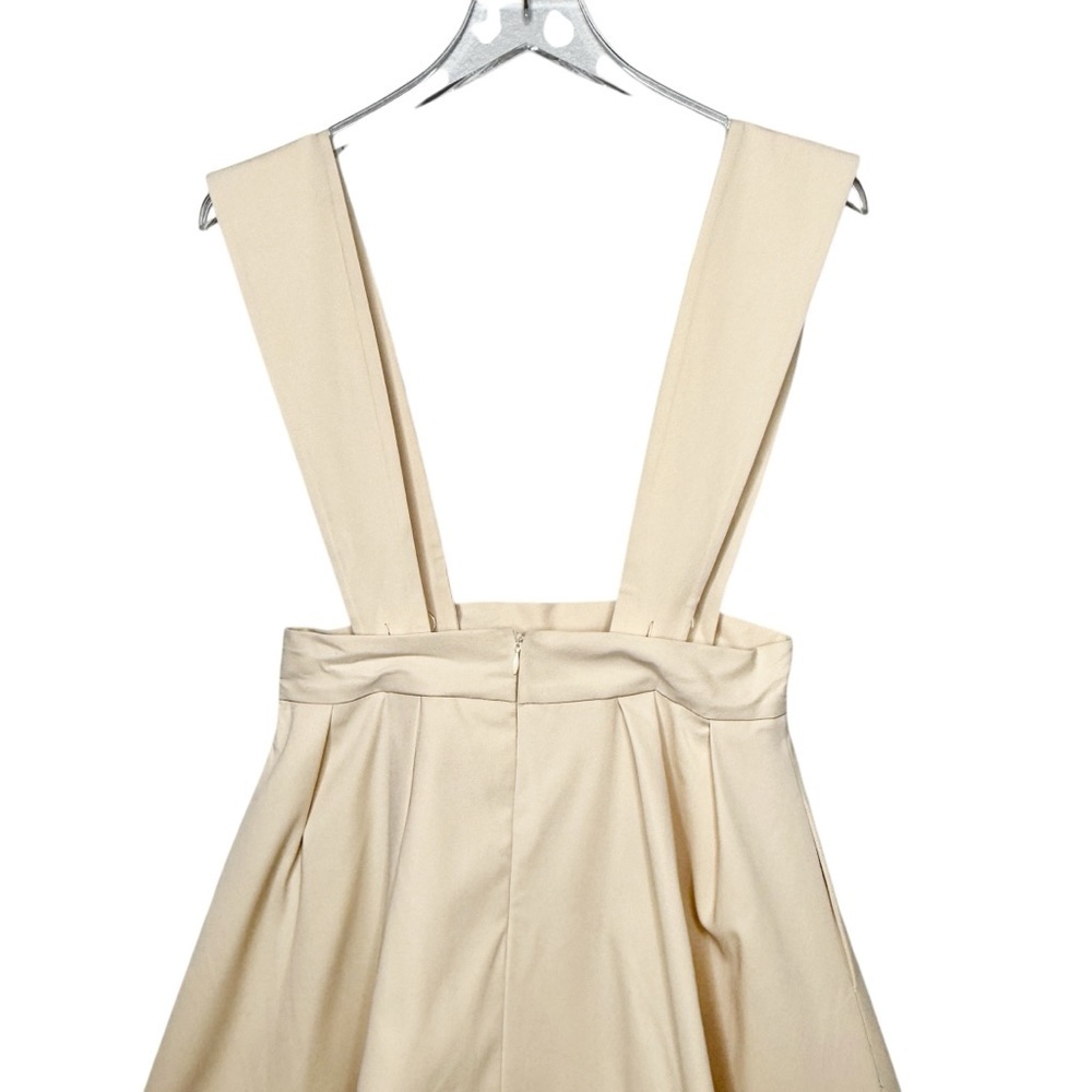 NWT ALEEZA Paris Marci 23 Cream Suspender Mini Skirt Pinafore Wmns Jumper Sz M - Picture 12 of 14